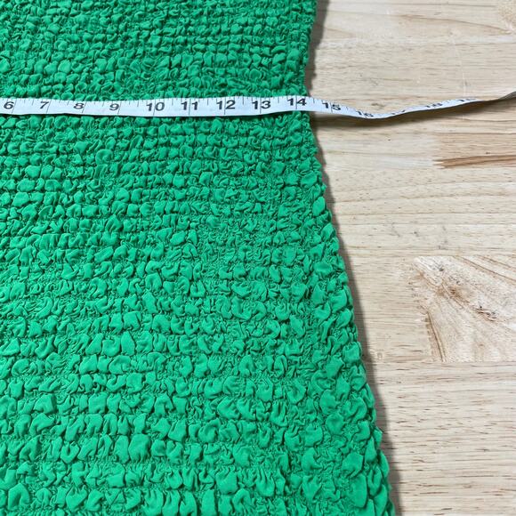 Rails NWT Julie Mini Dress Clover Green Size M Retro 90s Popcorn Fabric Stretchy - Picture 7 of 9